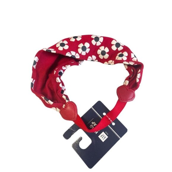 Gap  Girls Red & White Floral Head Wrap With Elastic Band - Picture 2 of 2